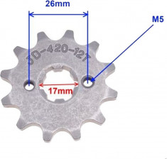 Pinion fata 420, 12 dinti, scuter , atv foto