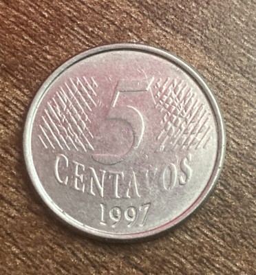 C50 - Moneda foarte veche - Brazilia - 5 centavos - 1997 foto