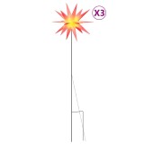 Lumini de Craciun cu LED/tarus, 3 buc., rosu, 35 cm, pliabil