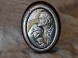 Argint ICOANA SFANTA FAMILIE PRUNCUL ISUS si SFINTII IOSIF si MARIA superba RARA