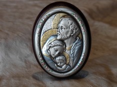 argint ICOANA SFANTA FAMILIE PRUNCUL ISUS si SFINTII IOSIF si MARIA superba RARA