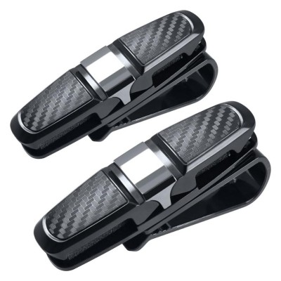 Set 2 Suporturi auto, pentru ochelari, din abs, Se fixeaza usor pe parasolarul masinii foto