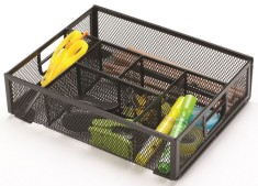 Organizer Metalic Mesh, De Birou, 6 Compartimente, Q-connect - Negru foto