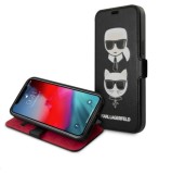 Husa Flip Originala Karl Lagerfeld iPhone 12 Pro Max - KLFLBKSP12LFKICKC, Negru, Piele Ecologica