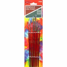 Pensule DACO, Varf Rotund cu Par de Ponei, 6 Buc/Set, Pensula Pictura, Pensule Pictura, Pensule DACO, Pensule Pictura DACO, Pensule Par de Ponei, Pens foto