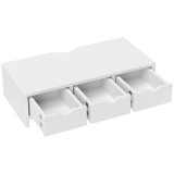HOMCOM Ridicător monitor, Suport pentru birou cu 3 sertare pentru PC/Laptop 51x24x13 cm Alb | Aosom Romania