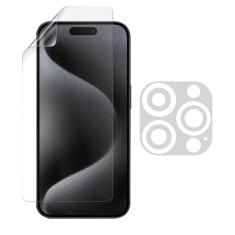 Set folie pentru Apple iPhone 15 Pro, protectie Ecran si Camera, din silicon