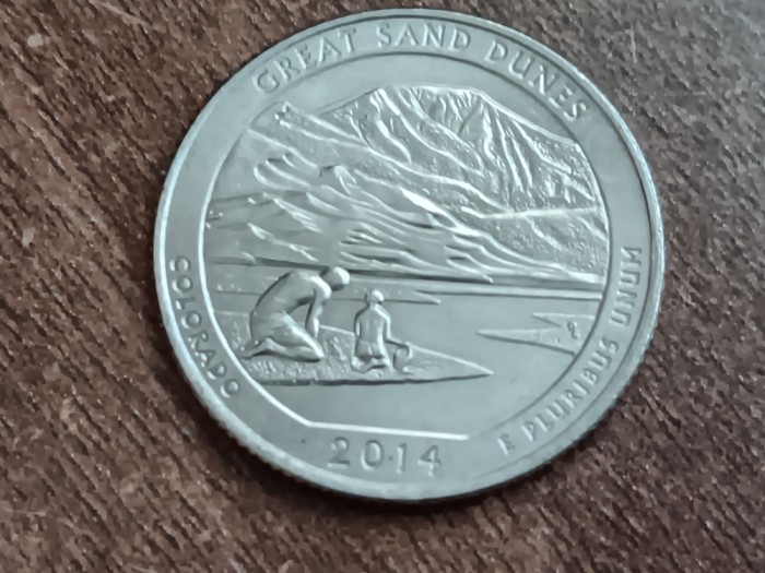 M3 C50 - Quarter dollar - sfert dolar - 2014 - Great Sand Dunes D - America USA