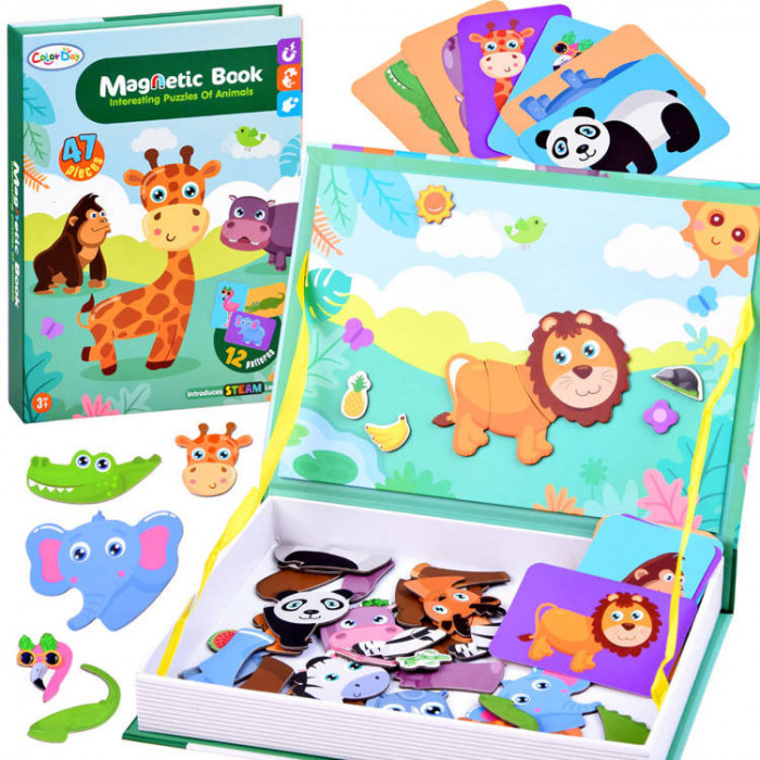 Carte puzzle magnetică ANIMALE ZOO ZA3768