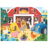 Puzzle cu surprize - Distractie la ferma (20 piese) PlayLearn Toys, Galt