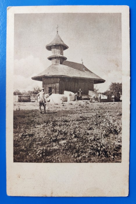 Biserica din Straoane, (Vrancea) 1917, tip fotografie, Feldposkarte, necirculata