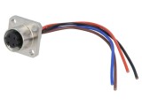 Conector M12 Mamă Drept IP67 Degson 4 Pini Cod D Ethernet Aurit Cupru Montaj Panou