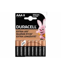 Set 8 baterie alcaline Duracell Basic R3 AAA 8buc/blister foto