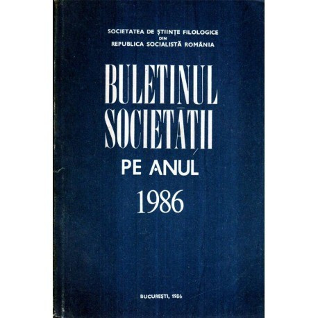 Marica Anghelescu - Buletinul societatii pe anul 1986 - 120189
