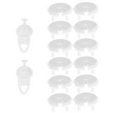 Set 12 protectii pentru prize copii, deblocare cu cheie, 35mm, alb Household NewTrend
