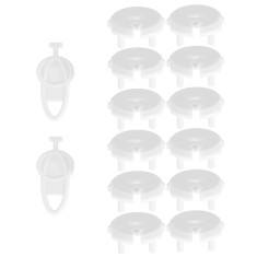 Set 12 protectii pentru prize copii, deblocare cu cheie, 35mm, alb Household NewTrend