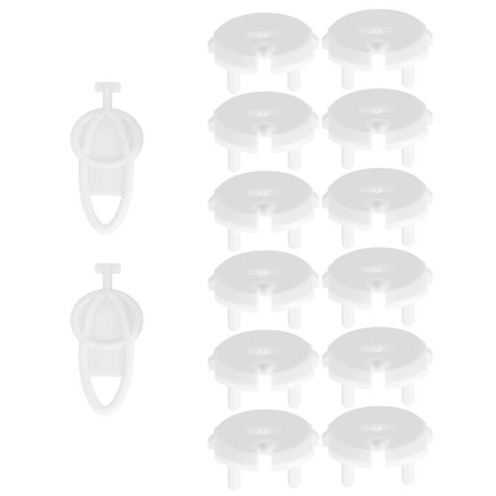 Set 12 protectii pentru prize copii, deblocare cu cheie, 35mm, alb Household NewTrend