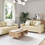 VidaXL Set Canapele &icirc;n Două Piese cu Perne Fibră Crem