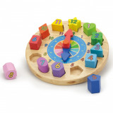 Puzzle din lemn Ceas, New Classic Toys