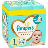 Scutece Pampers Premium Care XXL Box Nou Nascut, Marimea 1, 2-5 kg, 156 buc