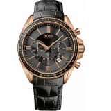 Cumpara ieftin Ceas barbatesc Hugo Boss Driver 1513092, cronograf, data, curea piele neagra, auriu roz, 43mm