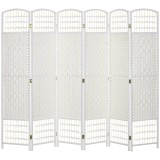 HOMCOM Paravan Interior Pliabil 6 Panouri 240x170cm Sfoara Hartie Lemn Alb