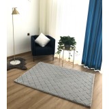 Covor Premium Belgian Model LOP Grofat 076, Marime 50 x 80 cm, Gri, Inaltime Fir 23 mm, Antiderapant, Antialergic, Poliester, Living, Dormitor, Sufrag