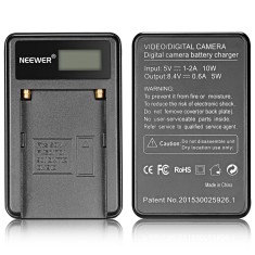 Incarcator Neewer pentru acumulator Sony NP-F970 F550 F750 F960 si alte baterii compatibile, afisaj digital foto