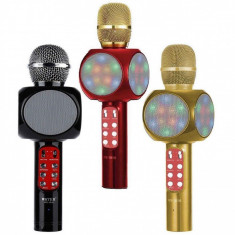 Microfon pentru Karaoke disco LED WS-1816 cu difuzor incorporat ,mp3,bluetooth foto