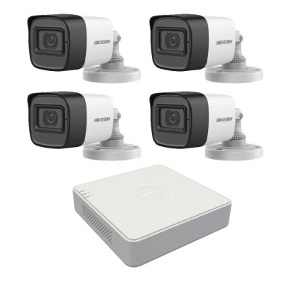 Sistem supraveghere 4 camere Hikvision 2MP 2.8mm IR 30m, DVR 4 canale 1080N audio integrat SafetyGuard Surveillance foto