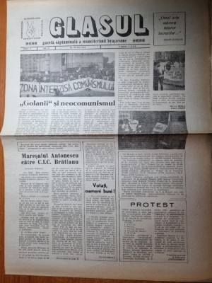 ziarul glasul 11-12 mai 1990-articol-maresalul i.antonescu catre c.i.c. bratianu foto