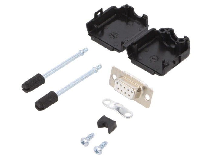Conector D-Sub mamă 9 pini, alb