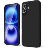 Husa de protectie matte tpu, flippy, pentru apple iphone 16 plus, protectie camera, antisoc, antizgariere, antialunecare, acoperire completa, negru