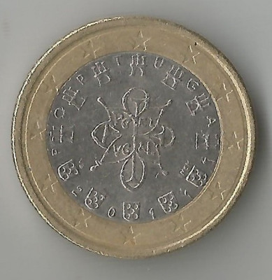 Portugalia, 1 euro de circulatie, 2011, circ. foto