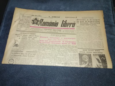 ZIARUL ROMANIA LIBERA 29 OCTOMBRIE 1949 foto