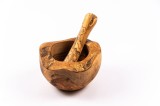 Mojar cu pistil Rustic din lemn de măslin