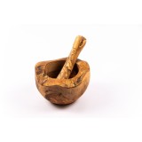 Mojar cu pistil Rustic din lemn de măslin