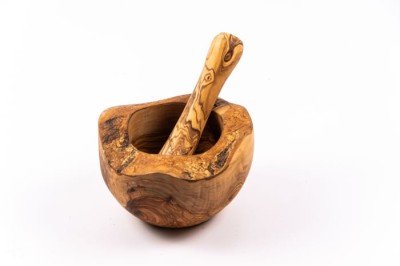 Mojar cu pistil Rustic din lemn de măslin foto