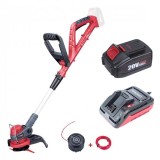 Motocoasa, trimmer, pentru tuns iarba, electric, cu acumulator 4&nbsp;Ah, incarcator 20V Li-ion, maner telescopic, 24 cm, Worcraft