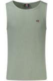 Norway Tricou fara maneci barbati, cu mini logo brodat, Regular fit, Verde