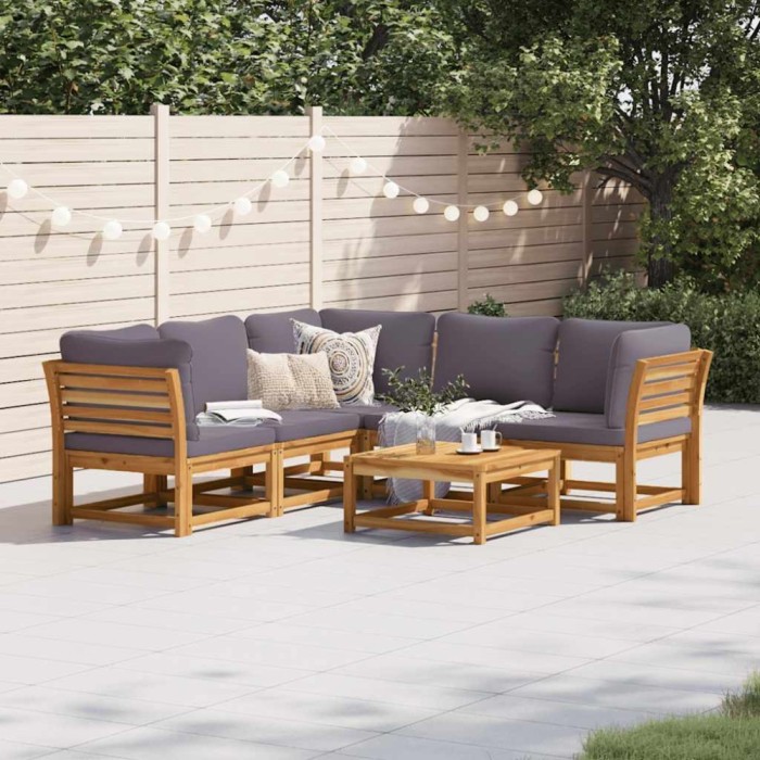 vidaXL Set mobilier grădină cu perne, 6 piese, lemn masiv acacia 3214311