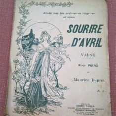 Sourire D'Avril. Valse pour piano. Editie Georg Degen - Maurice Depret