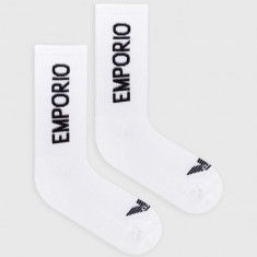 Emporio Armani Underwear sosete 2-pack barbati, culoarea alb