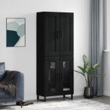 Cumpara ieftin Dulap &icirc;nalt, negru, 69,5x34x180 cm, lemn compozit