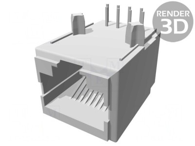 Soclu RJ45 8p8c pentru PCB THT foto