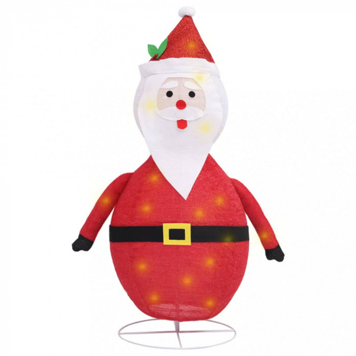 Figurină Moș Crăciun decorativă cu LED, 60 cm, țesătură lux