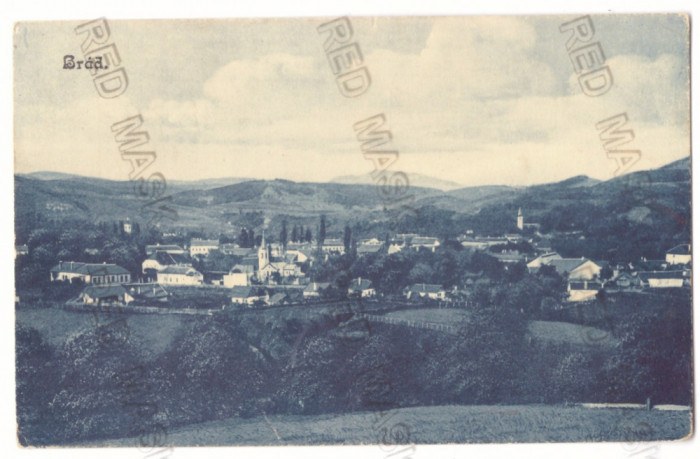 3504 - BRAD, Hunedoara, Panorama, Romania - old postcard - used - 1911