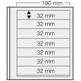 Set 5 folii pentru timbre, D-Blank 617PA, cu 7 buzunare de 32 x 190 mm