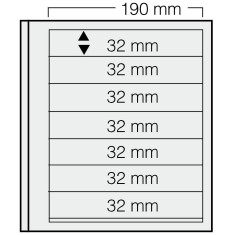 Set 5 folii pentru timbre, D-Blank 617PA, cu 7 buzunare de 32 x 190 mm foto