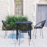 Set mobilier de exterior, 5 piese, negru, ratan PVC GartenMobel Dekor, vidaXL